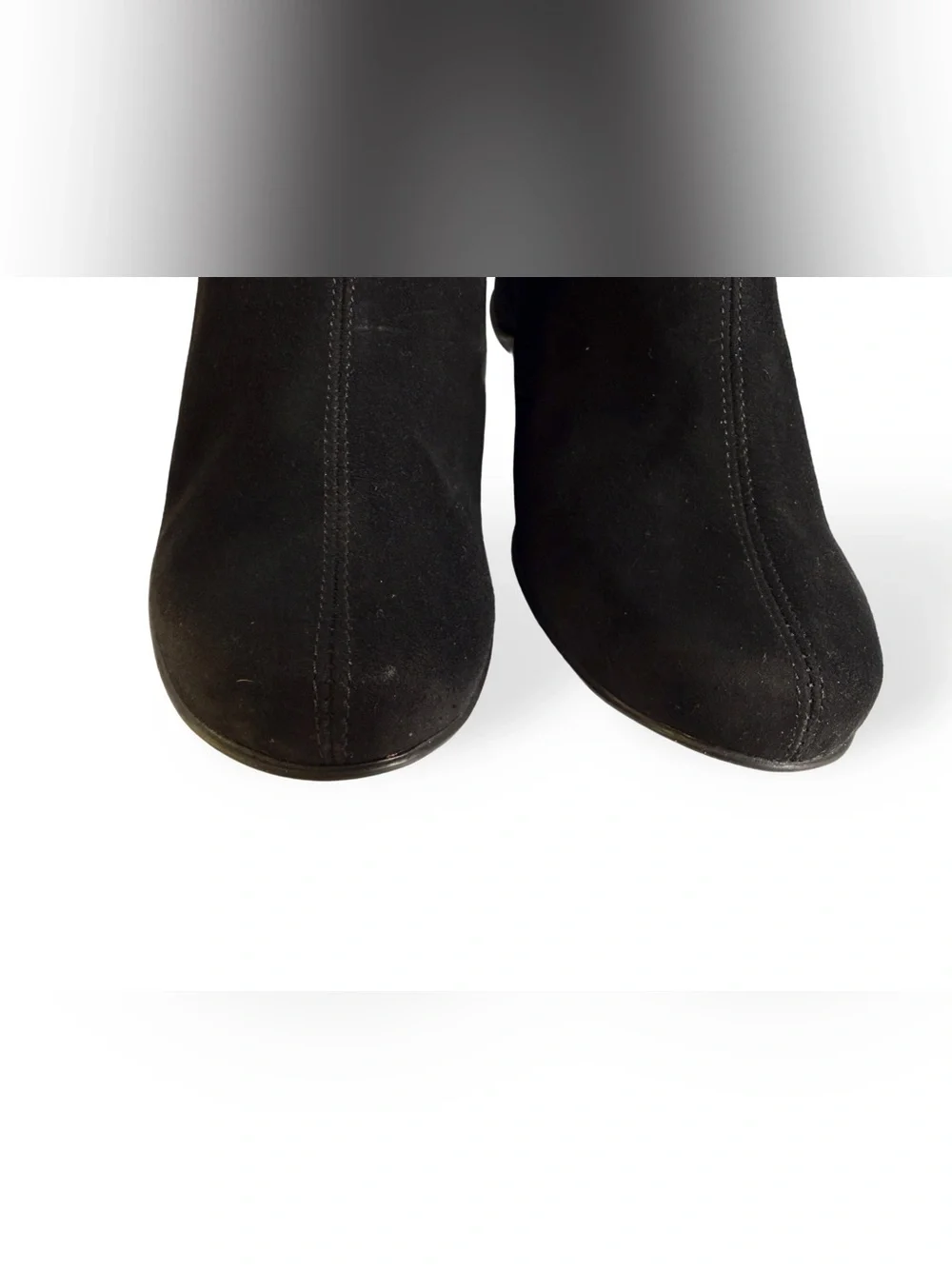 Aquatalia Black Suede Ankle Booties with Knit Stretch Panels